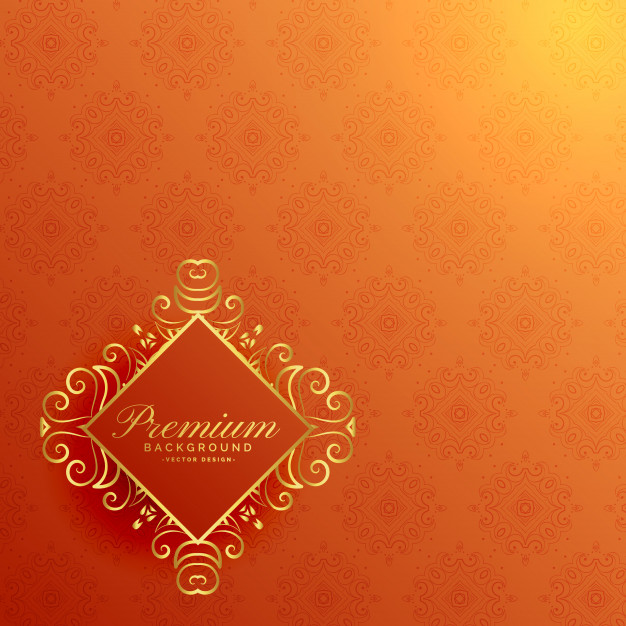 626x626 Stylish Orange Golden Invitation Background Vector Free Download