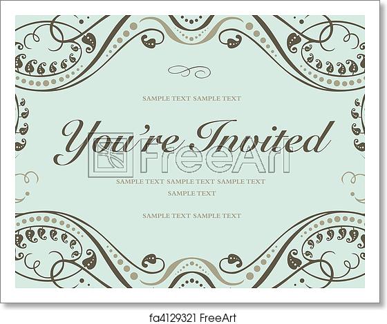560x470 Free Art Print Of Vector Blue Invitation Background Vector Swirl