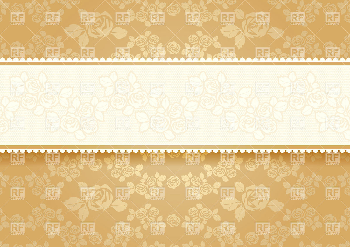 1200x848 Golden Floral Victorian Style Invitation Card Vector Image