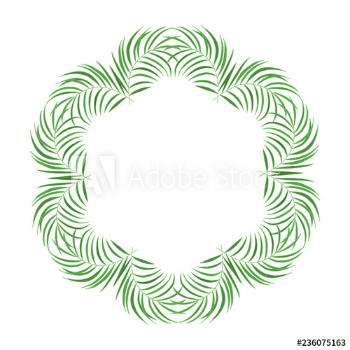 500x500 Hand Drawn Palm Leaves Jungle Frame Tropical Leaf Invitation Card