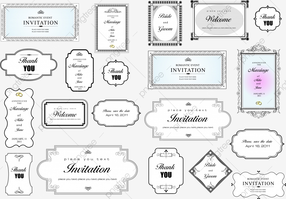 1200x836 Simple Invitation Card Title Border Vector, Invitation Card, Title