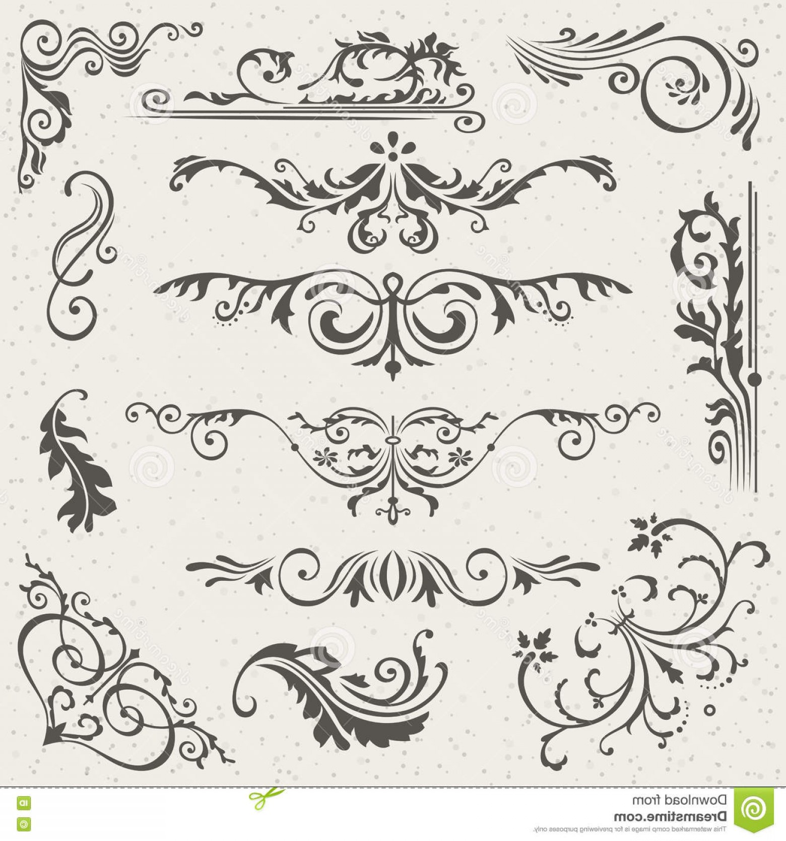 1560x1668 Stock Illustration Flourish Border Corner Frame Elements