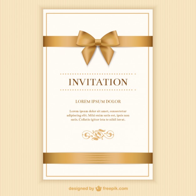 626x626 Retro Invitation Card With A Ribbon Vector Free Download