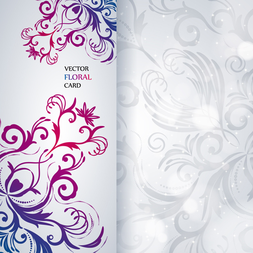 500x500 Shiny Floral Invitations Card Design Vector Set Free Download