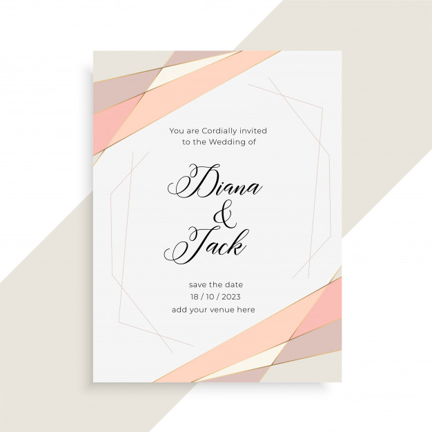 626x626 Subtle Elegant Wedding Invitation Card Design Vector Free Download