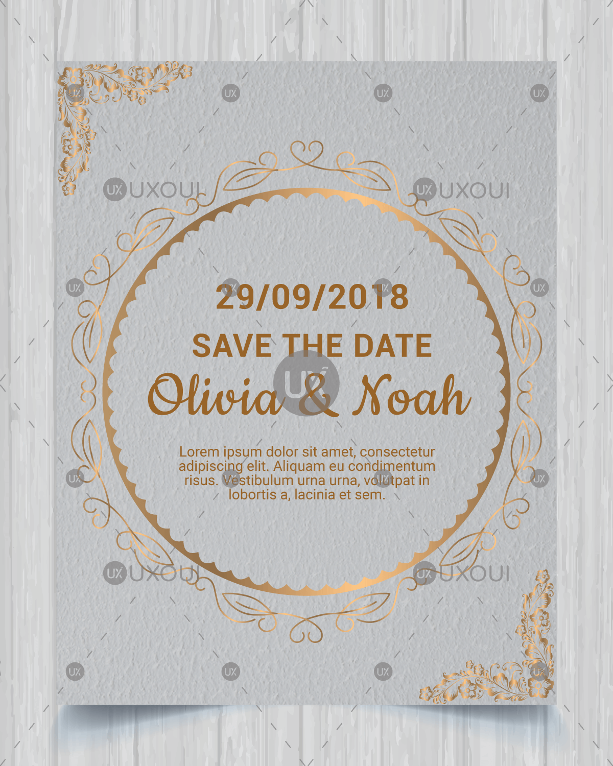 1200x1500 Vector Luxury Save The Date Invitation Card Design Template