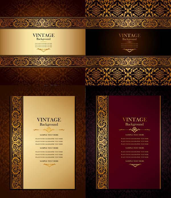 600x696 Europe Type Decorative Pattern Invites Card Design Vector Free