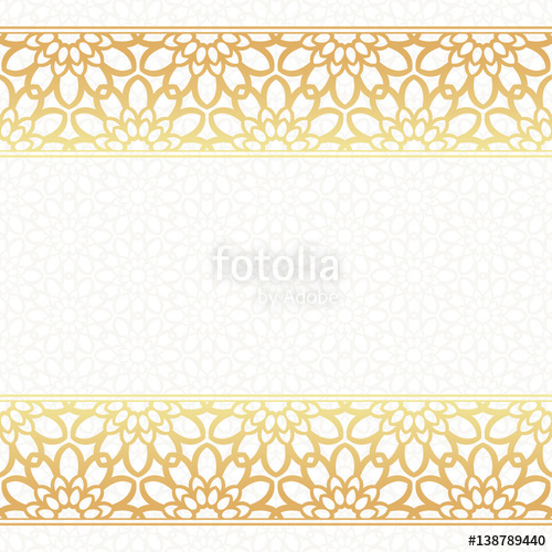 500x500 Invitation Card Vector Template Lacy Background With Golden