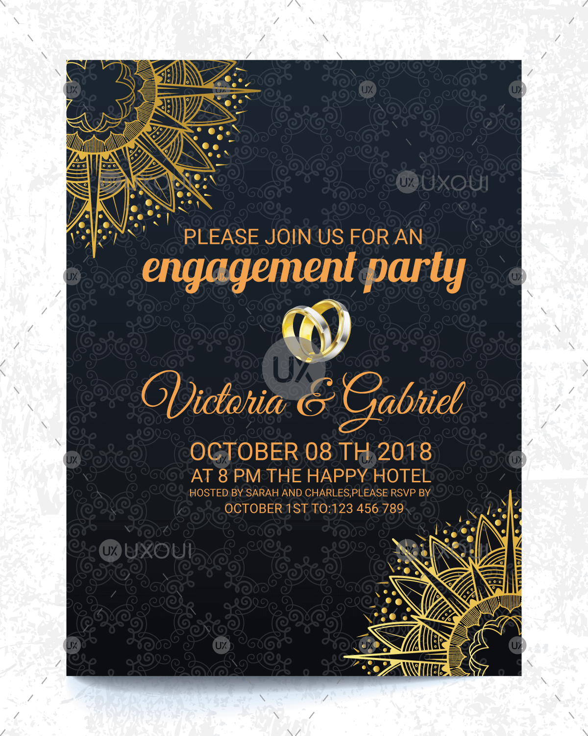 1200x1500 Nice Wedding Engagement Invitation Card Design Vector In Vintage