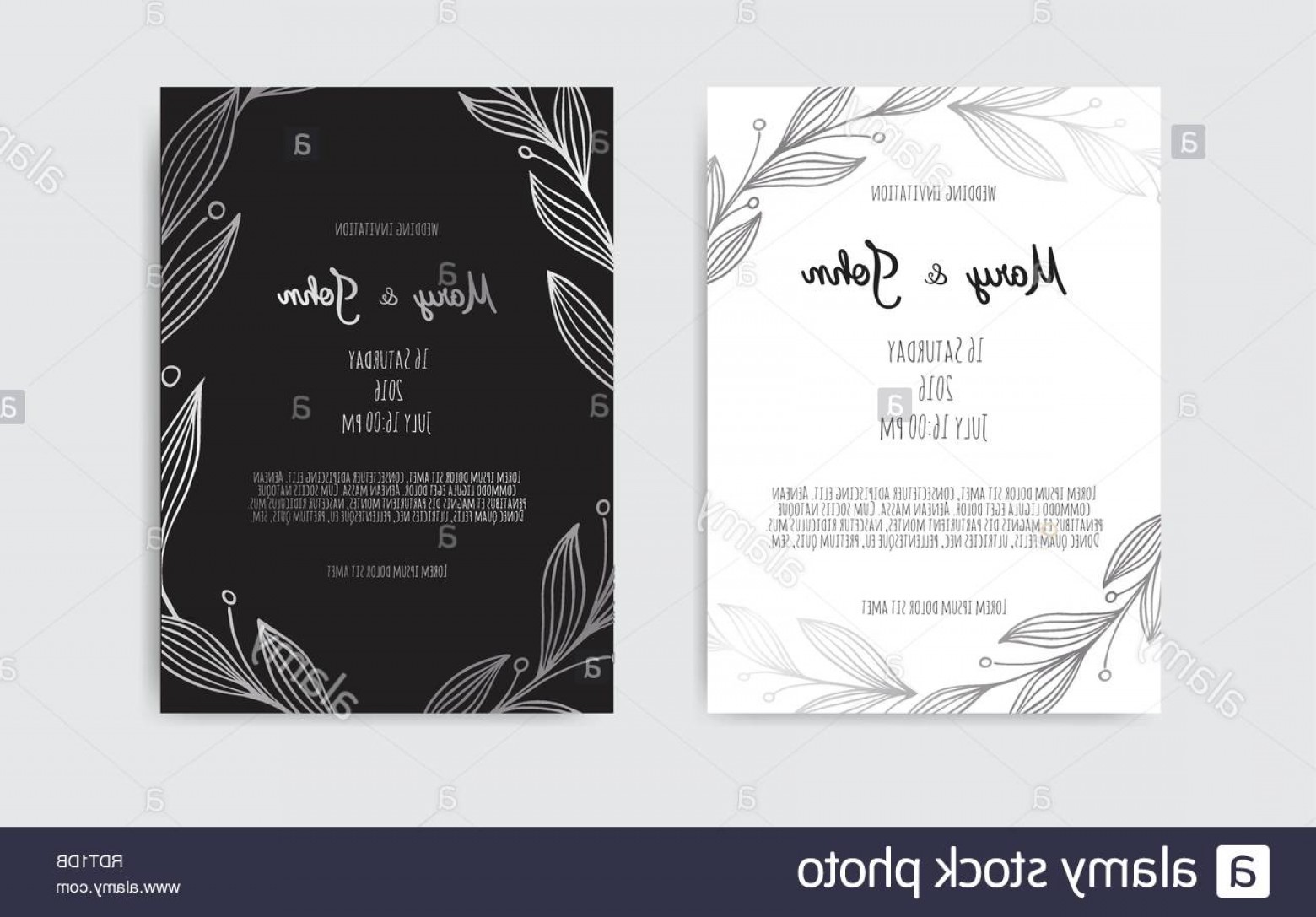1560x1087 Silver Vector Invitation With Floral Elements Great For Invitation