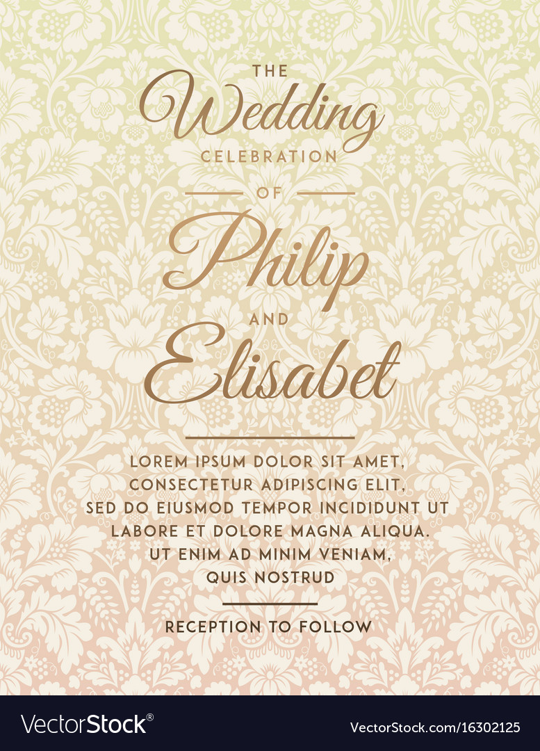 777x1080 Vintage Wedding Invitation Templates Template Vector Excellent