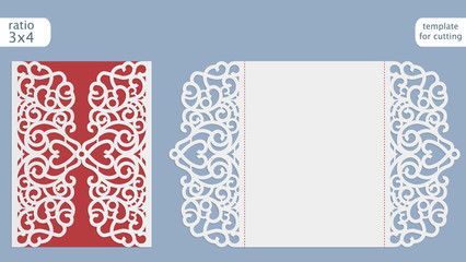 426x240 Laser Cut Wedding Invitation Card Template Vector Cut Out