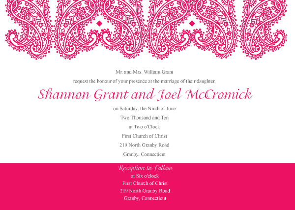 600x427 Paisley Wedding Invitation Template Vector