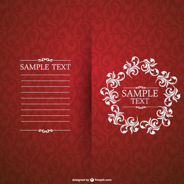 600x600 Red Floral Invitation Card Free Vector Free Vectors Ui Download