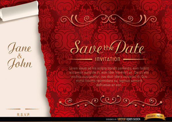 600x427 Vector Elegant Floral Marriage Invitation Template Free Vectors