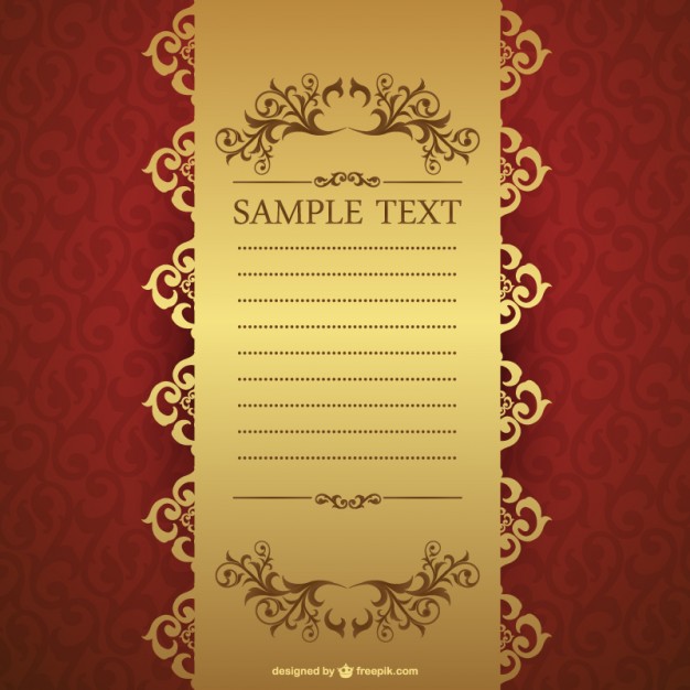 626x626 Elegant Red And Golden Invitation Template Vector Free Download
