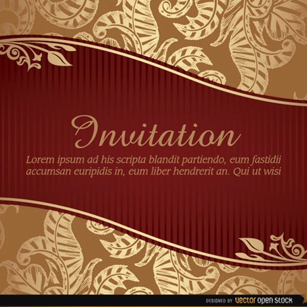 600x600 Marriage Invitation Vector With Ribbon Free Vectors Ui Download