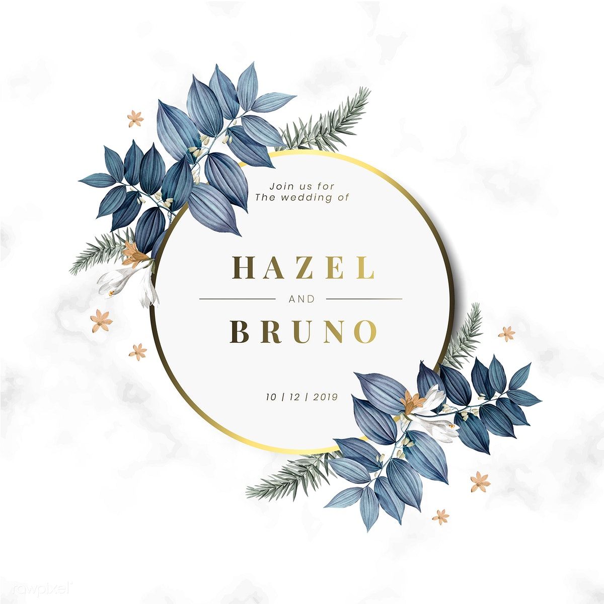 1200x1200 Download Premium Vector Of Floral Wedding Invitation Card Design