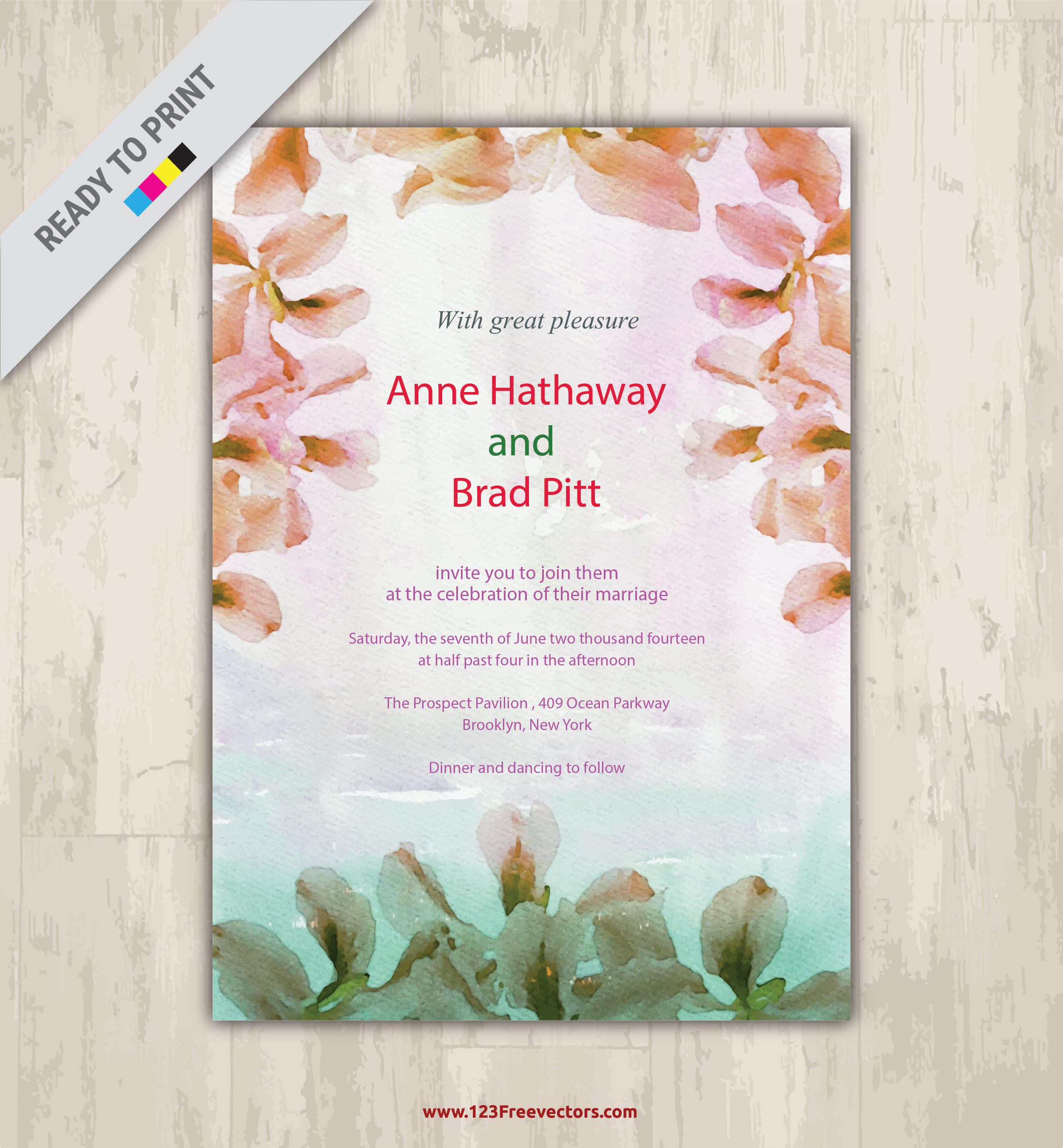 2500x2700 Floral Watercolor Invitation Vector Graphics