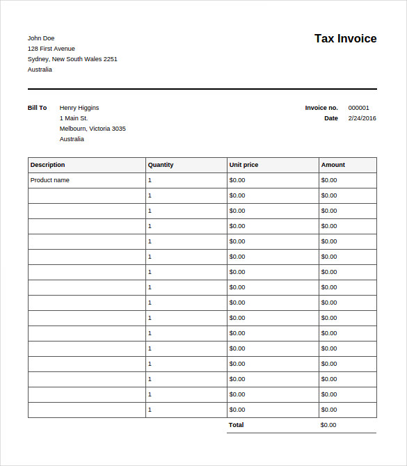 Invoice Template Vector
