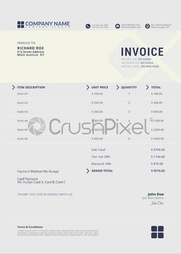 Elegant Vector Invoice Template For Creative Design, Stock Vector 356x500 Elegant Vector Invoice Template For Creative Design, Stock Vector