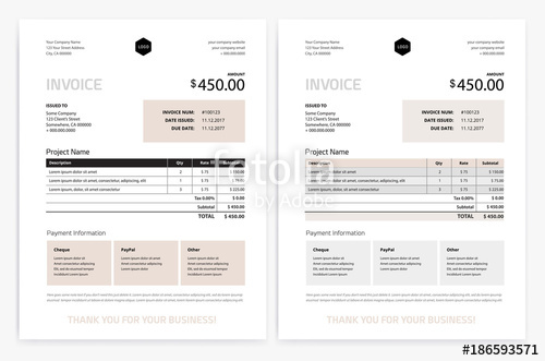 Elegant Invoice Template Design Vector 500x331 Elegant Invoice Template Design Vector