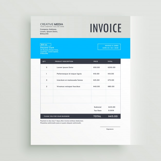 Grey And Blue Invoice Template Vector Free Download 626x626 Grey And Blue Invoice Template Vector Free Download