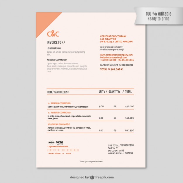 Invoice Template Vector Free Download 626x626 Invoice Template Vector Free Download