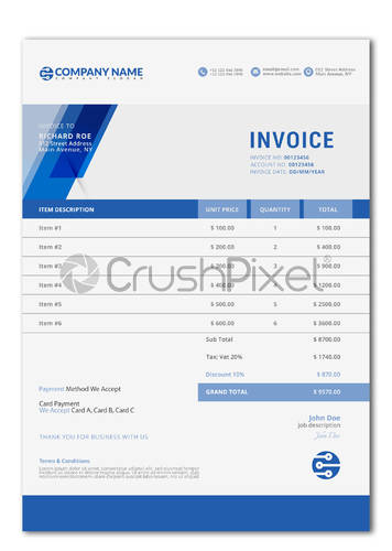 356x500 Elegant Vector Invoice Template For Creative Design, Stock Vector