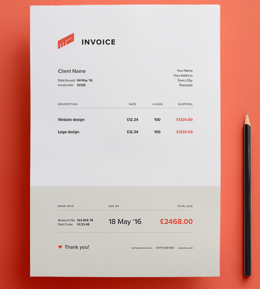 529x587 Flat Invoice Vector Template Graphic Design Invoice Design