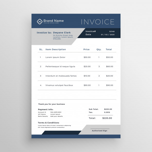 626x626 Invoice Design Vectors, Photos And Free Download