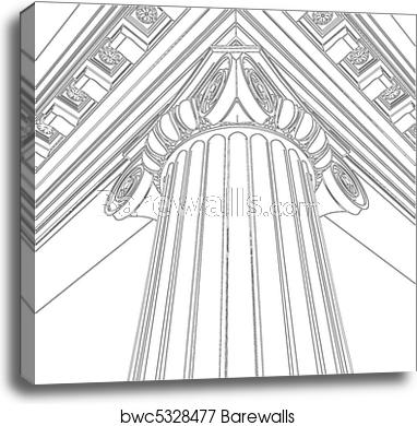 382x390 Greek Ionic Column, Canvas Print Barewalls Posters Prints