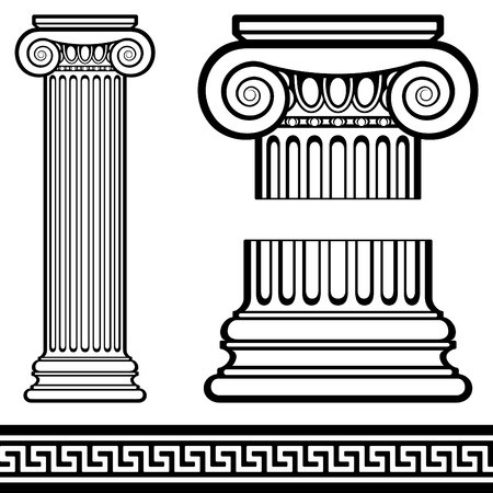 450x450 Ionic Column With Greek Pattern Royalty Free Vector Graphics