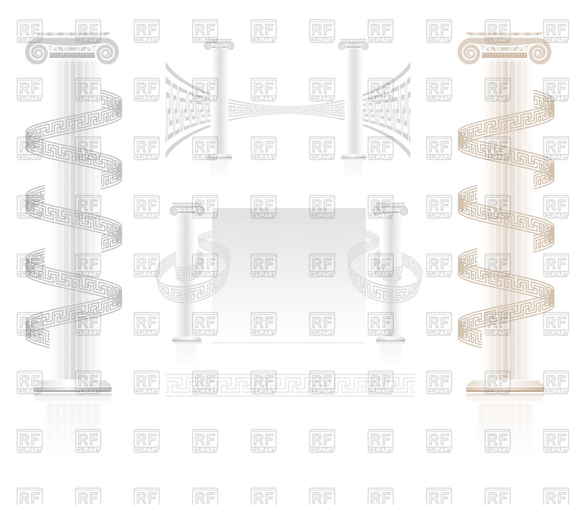 1200x1035 Ionic Column With Greek Key Pattern Vector Image Of Architecture
