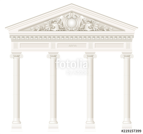500x468 Antique White Colonnade With Old Ionic Columns Stock Image