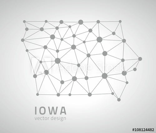 500x425 Iowa Outline Vector Map