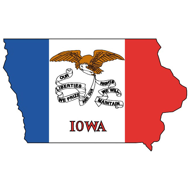 660x660 Vector Map And Flag Of Iowa