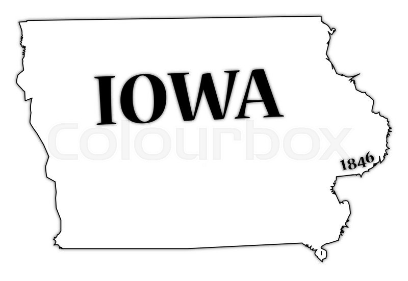 800x552 An Iowa State Outline With The Date Of Stock Vector Colourbox