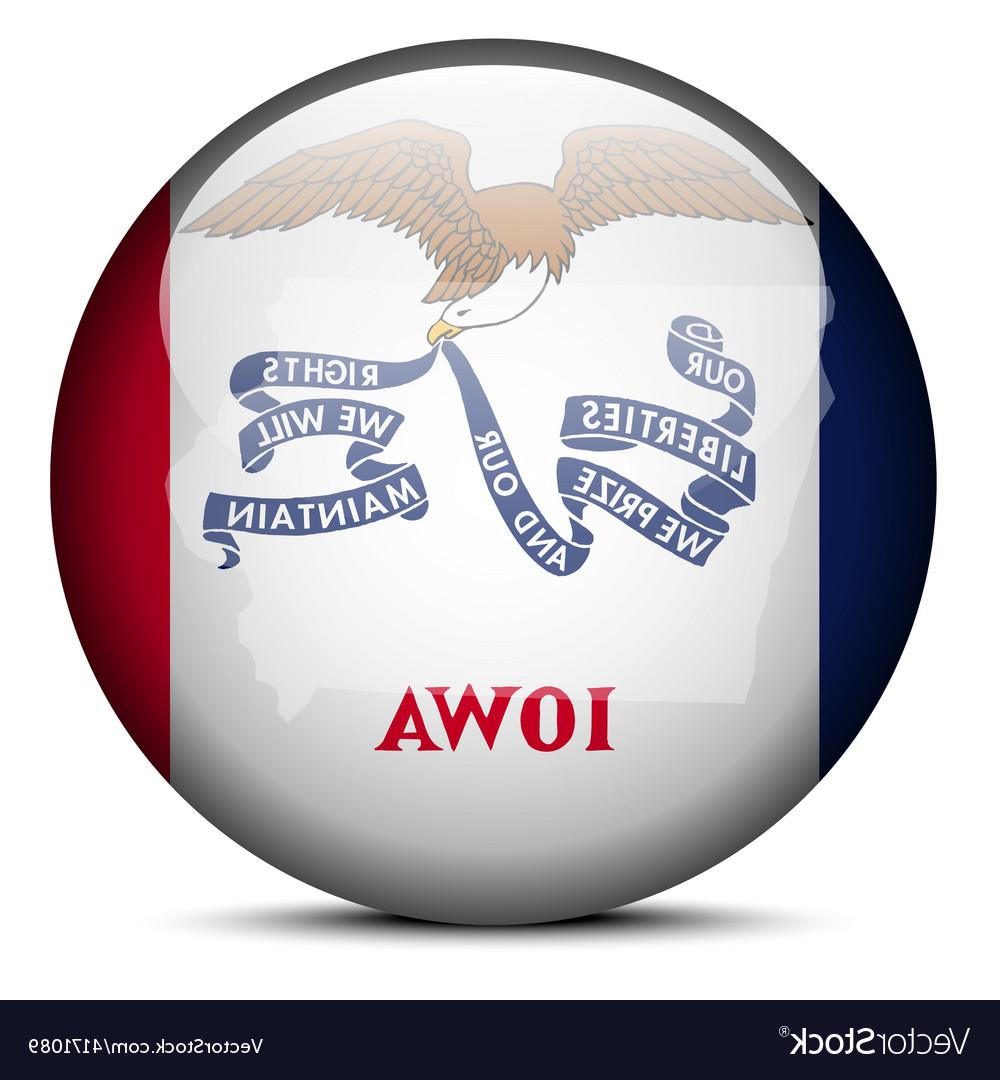 1000x1080 Best Free Map On Flag Button Of Usa Iowa State Vector Image