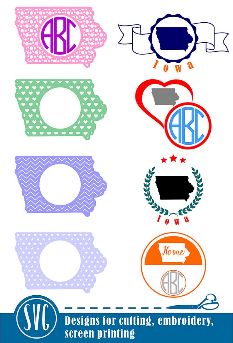 794x1166 Iowa State Monogram Iowa Monogram State Vector Etsy