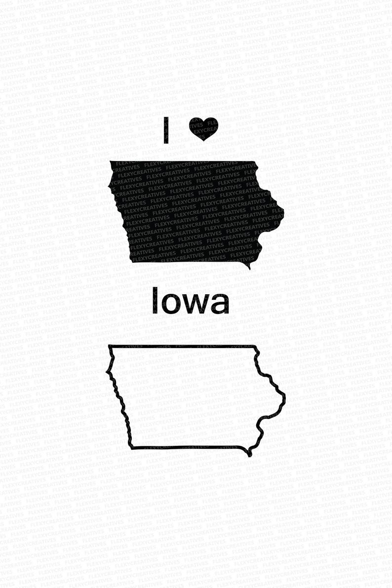 794x1191 Iowa Vector State Clipart Iowa Clip Art Iowa Map Clip Art Etsy