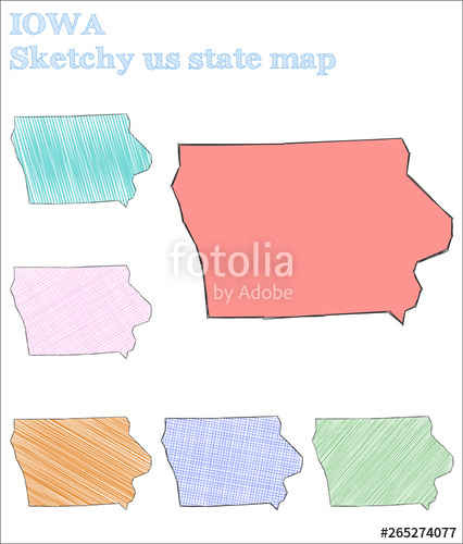 426x500 Iowa Sketchy Us State Fancy Hand Drawn Us State Likable Childish
