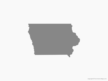 460x345 Vector Map Of Iowa