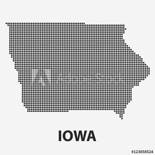 500x500 Dotted Map Of The State Iowa Vector Illustration