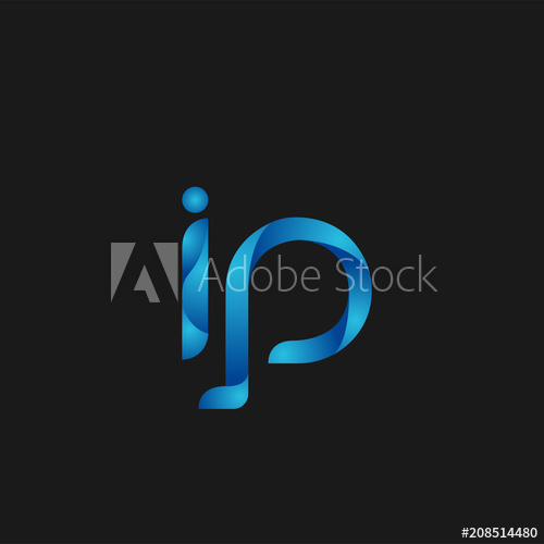 500x500 Initial Letter Ip Logo Vector Design