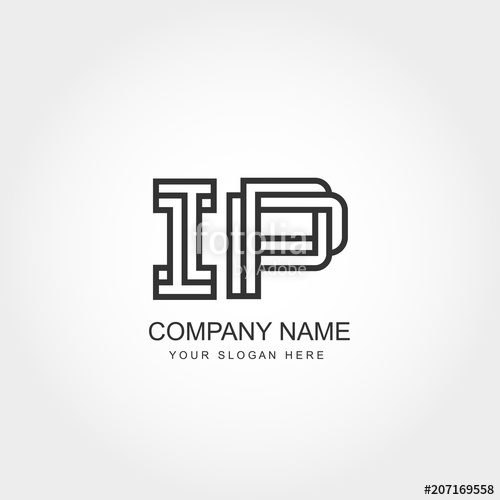 500x500 Initial Letter Ip Logo Vector Design Stock Image And Royalty Free