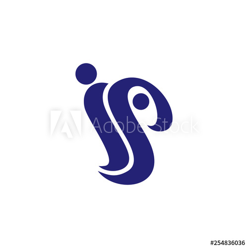 500x500 Letters Ip Cute Curves Logo Vector