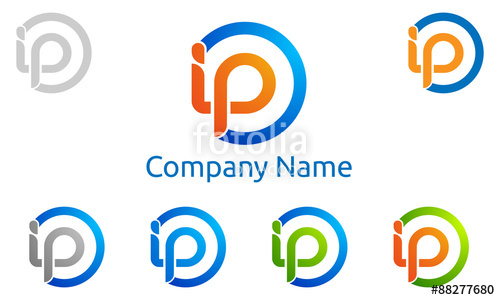 500x300 I P, I P Letter, Vector, Logo, Design Stock Image And Royalty