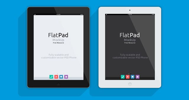 640x340 Flat Black White Ipads Free Design Mockup