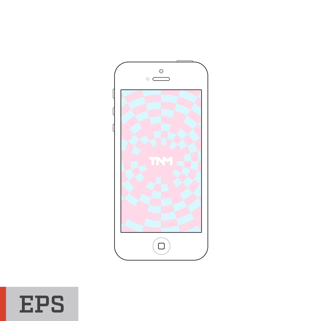 1024x1024 Vector Mockup Template For Apple Iphone